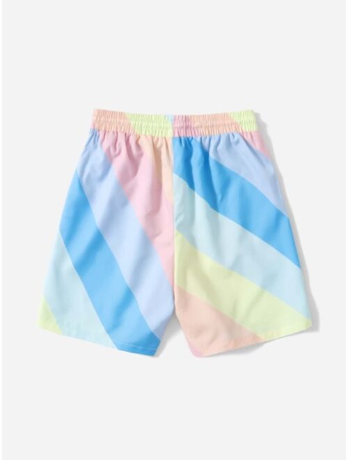 Shein Boys Striped Swim Shorts