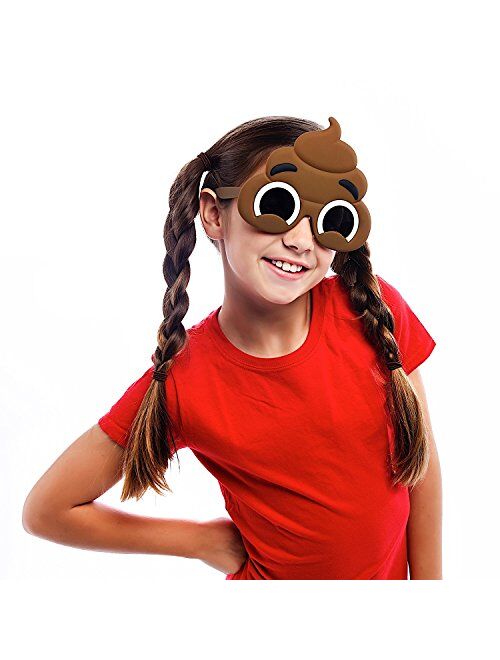 Costume Sunglasses Emoji Lil' Characters Poop Sun-Staches Party Favors UV400