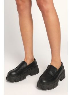 Illyria Black Platform Loafers