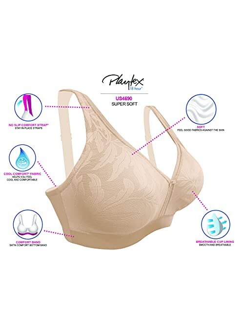 Playtex Women's 18 hour Super Soft Cool and Breathable Wirefree Bra US4690
