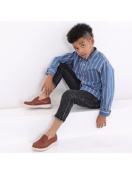 starmerx Boys Loafers Kids Casual Slip On School Shoes Girls Moccasin