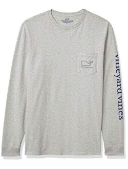 Men's Long Sleeve Modern Whale Pocket T-Shirt