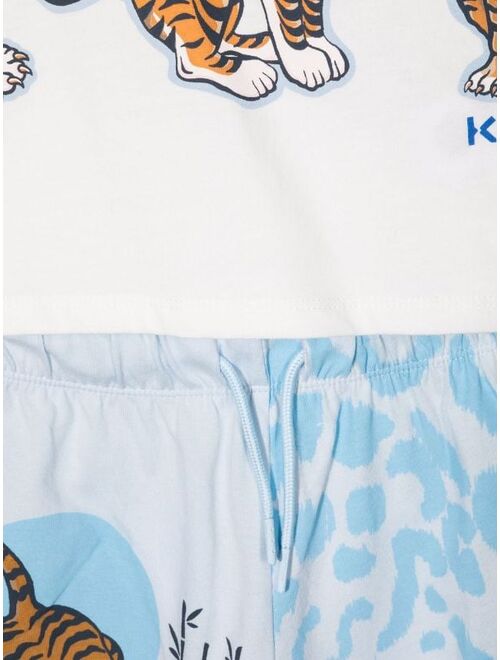 Kenzo Kids tiger-print shirt set
