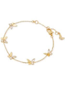 Gold-Tone Crystal Social Butterfly Station Bracelet