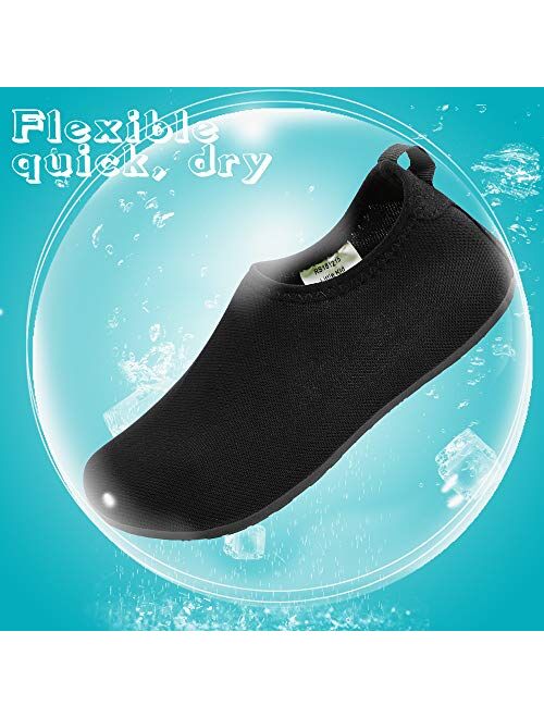 HIITAVE Kids Water Shoes Quick Dry Swim Barefoot Beach Non-Slip Aqua Pool Socks for Boys & Girls Toddler