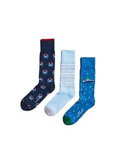 Mens Holiday Sportfisher 3-Pack Socks, Multi, One Size