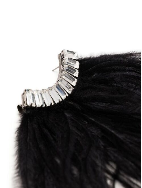 AREA crystal feather ear cuff