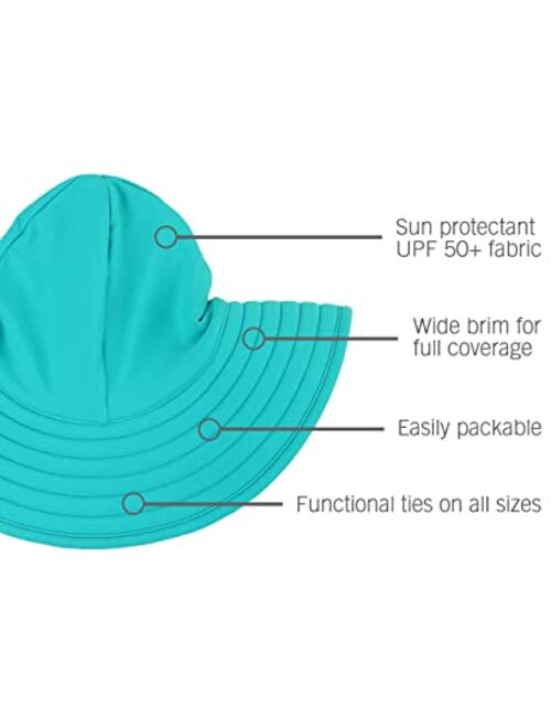 RuffleButts® Baby/Toddler Girls UPF 50+ Sun Protective Wide Brim Swimwear Sun Hat