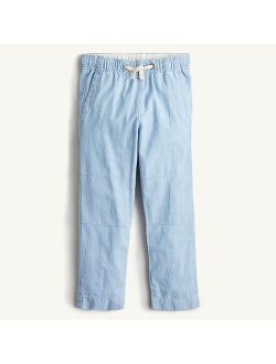 Boys Chambray Pull On Pant With Reinforced Knees