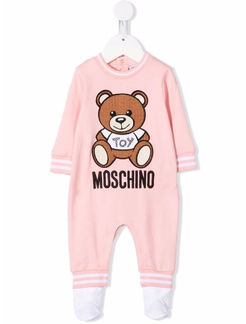 Moschino Kids Toy Bear Print Pajama Onesie