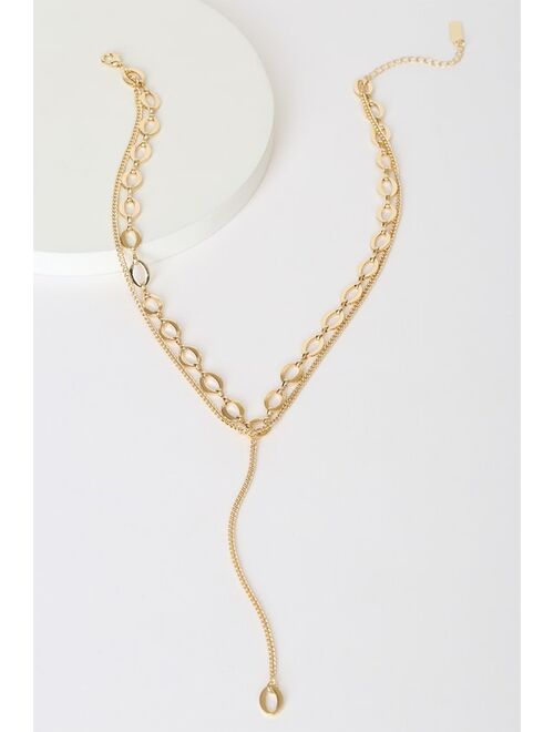 Lulus Definition of Chic Gold Layered Chain Necklace
