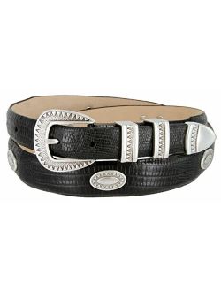 Belts.Com Black Mesa Italian Calfskin Genuine Leather Designer Dress Conchos Belt