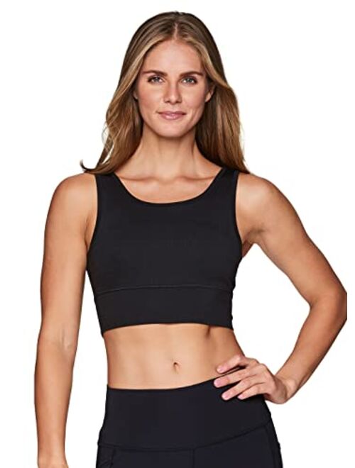 RBX Active Women's Athletic Fashion High Coverage Low Impact Workout Sports Bra