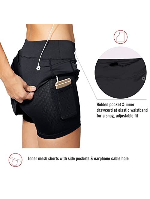 BALEAF Women's Tennis Skirt Golf Skorts Skirts Athletic Skirts with Shorts Pockets Running Workout Sports