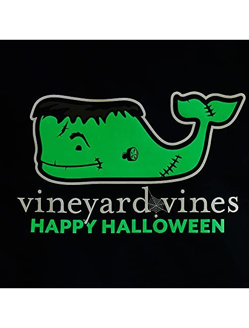 vineyard vines Men's Long-Sleeve Glow-in-The-Dark Frankenwhale Pocket T-Shirt