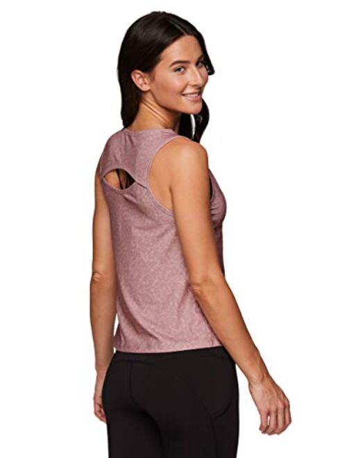 RBX Active Workout Tank Tops for Women, Fashion Soft Crop Tank with Crew Neck