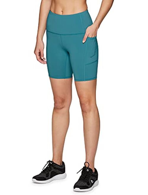 RBX Active Biker Shorts for Women, Yoga Shorts Squat Proof High Waisted Spandex Shorts with Pockets