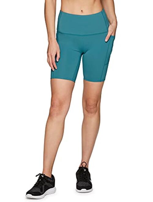 RBX Active Biker Shorts for Women, Yoga Shorts Squat Proof High Waisted Spandex Shorts with Pockets