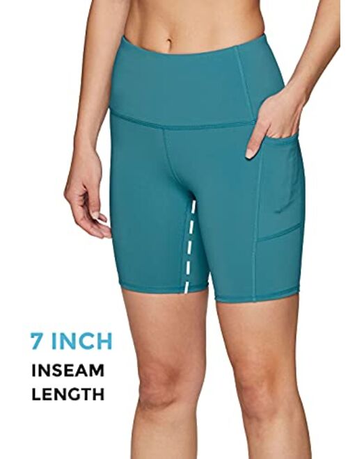 RBX Active Biker Shorts for Women, Yoga Shorts Squat Proof High Waisted Spandex Shorts with Pockets