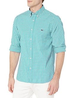 Men's Classic Fit Gingham Shirt in Stretch Cotton