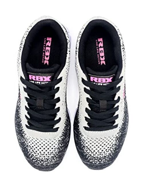 RBX Active Women's Running Shoe, Lace Up Knit Mesh Flexible Lightweight Sneaker