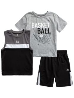 Baby Boy's Active Shorts Set - Short Sleeve T-Shirt, Tank Top, and Shorts Performance Playwear Set (Toddler)