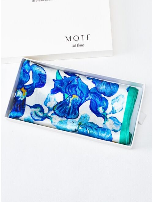 MOTF X Van Gogh Inspired 12mm 100% Silk Floral Print Bandana