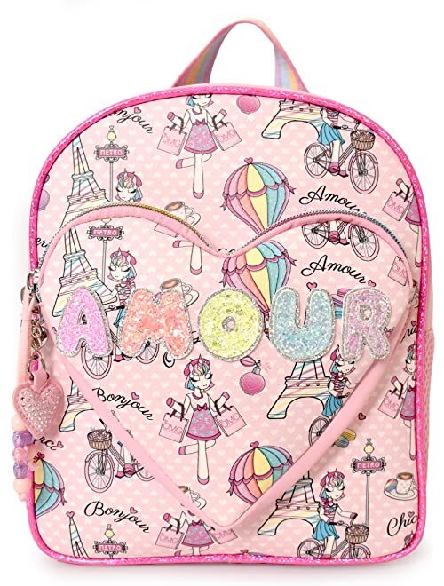 Miss Gwen’s OMG Accessories Paris Print Heart Pocket Mini Backpack