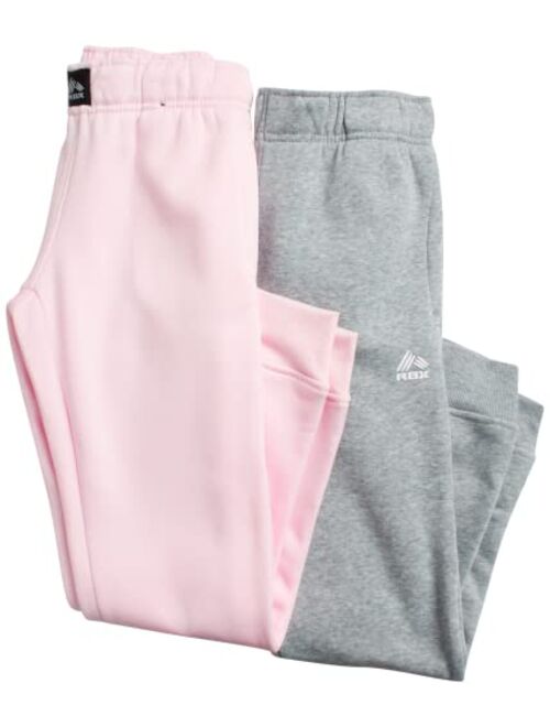 RBX Girls' Sweatpants - 2 Pack Active Fleece Joggers (Size: 4-16)