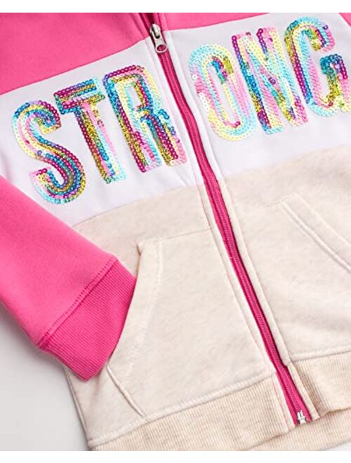 RBX Girls' Jogger Set - 2 Piece Fleece Sweatshirt and Sweatpants Sweatsuit Set (4-12)