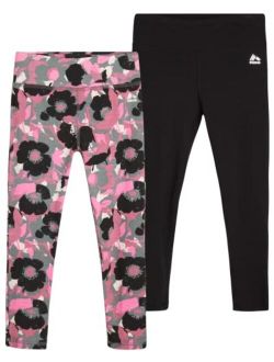 Girls' Active Leggings - 2 Pack Performance Stretch Cotton Gym Pants (Size: 4-16)