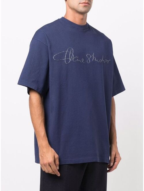 Acne Studios signature logo-print crew neck T-shirt