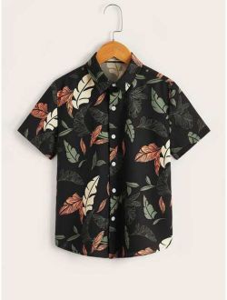 Boys Tropical Print Shirt