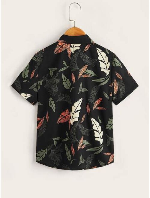 SHEIN Boys Tropical Print Shirt