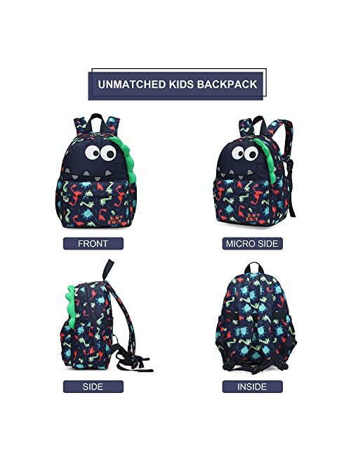 Otbjmbx Bule Dinosaur Toddler Backpack for Kids，Large capacity Lightweight Casual Backpack for Boys