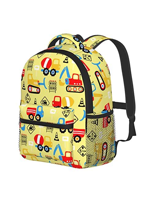 Ysbkn Toddler Kids Backpack Work Vehicle For Preschool Picture Cute Backpacks Gift for Boy Girl Kindergarten School Bag