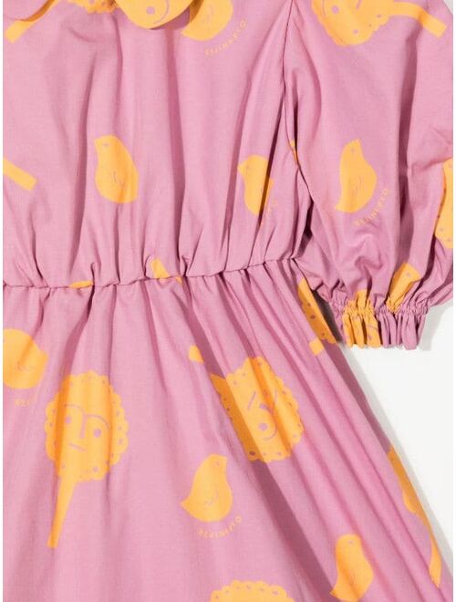 Nora tree-print organic cotton dress