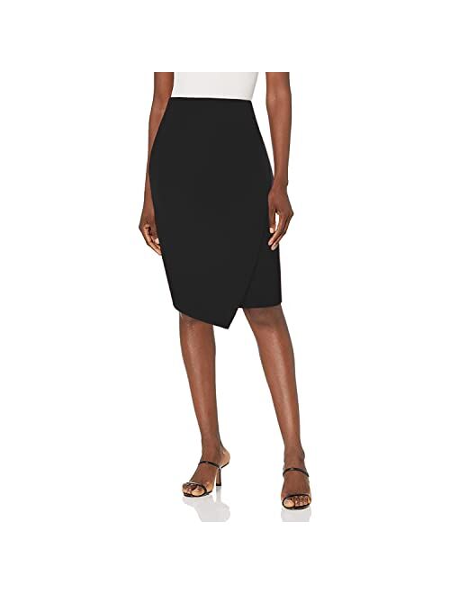 Kate Kasin Women Irregular Hem Pencil Skirt Knee Length Business Casual Skirts