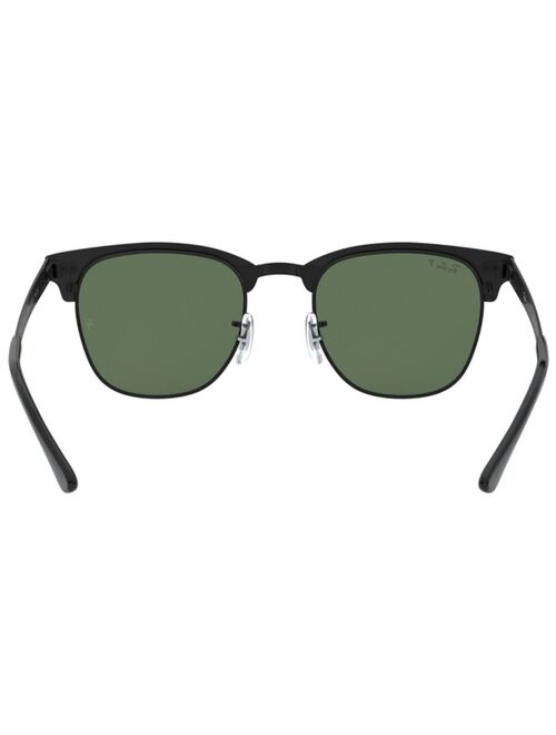 Ray-Ban CLUBMASTER METAL Blk Mat Polarized Sunglasses, RB3716 51