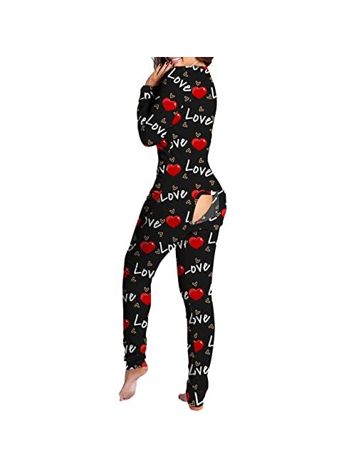 Buy Asntrgd Womens Sexy Onesie Pajama Deep V Neck Long Sleeve Onesie ...