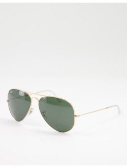 larger aviator sunglasses in gold 0rb3025