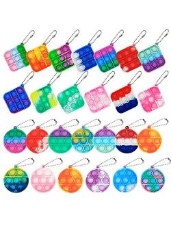 Print Palm Mini Pop Keychain Fidget Toy Pack, Anxiety Stress Relief Push Bubble Fidget Keychain Toy Sensory Fidget Desk Toys, Party Favors Small Decompression Toys Gifts 