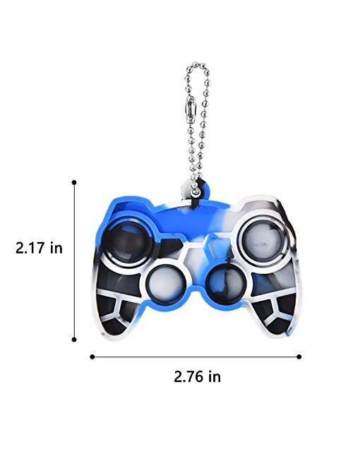 Procover 10 Pack Mini Pop Keychain Fidget It Controller Toys Pack for Boys,Pop Sensory Pop Toy Fidget Keychain, Controller Shaped Keychain Fidget Toy Pack for Kids Childr