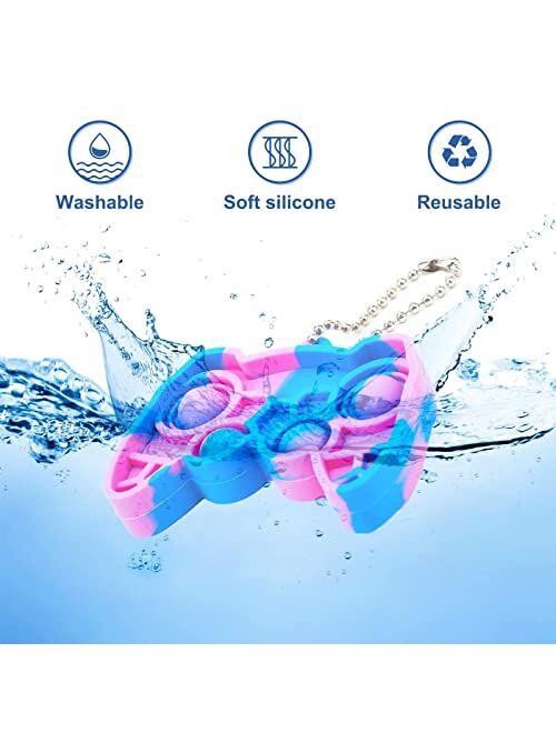 Procover 10 Pack Mini Pop Keychain Fidget It Controller Toys Pack for Boys,Pop Sensory Pop Toy Fidget Keychain, Controller Shaped Keychain Fidget Toy Pack for Kids Childr