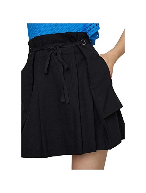 BCBGMAXAZRIA Womens Linen Blend Pleated Skirt