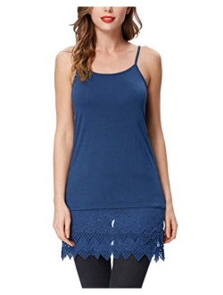 Sexy Women's Extender Camisole Dress Slip Spaghetti Tank Top Lace Trim