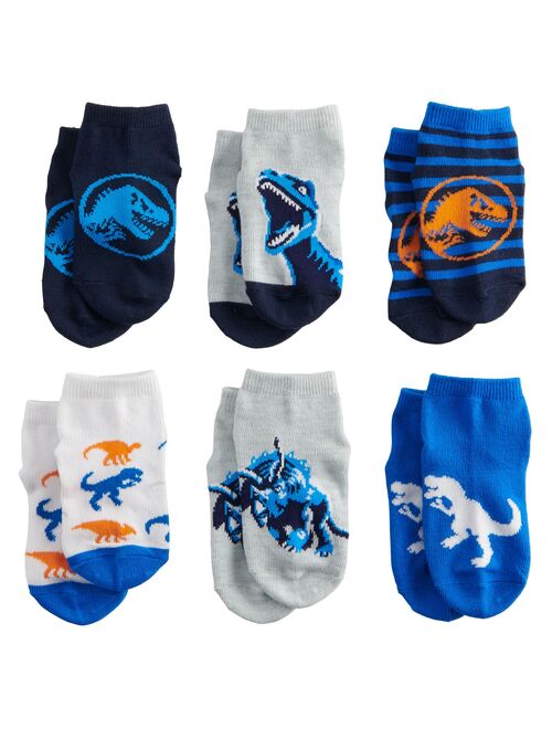 Toddler Boy Jurassic World 6-pack Shorty Socks