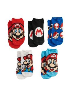 Boys 4-20 Nintendo's Mario 5-Pack No-Show Socks