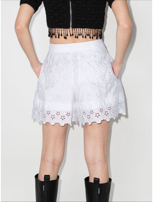Simone Rocha broderie-anglaise scalloped cotton shorts