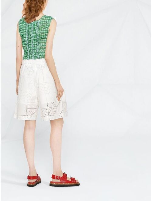 MSGM broderie anglaise tailored knee-length shorts